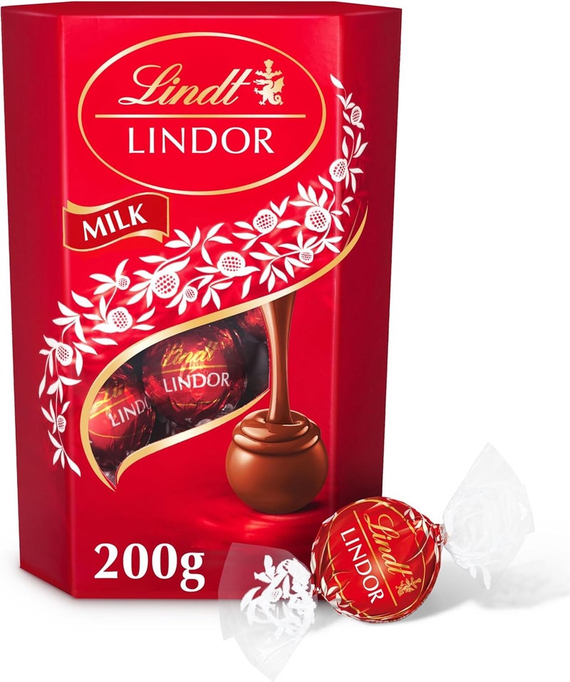 Lindt Milk Lindor Chocolate, 200 Gm (Pack Of 1) - Image 1